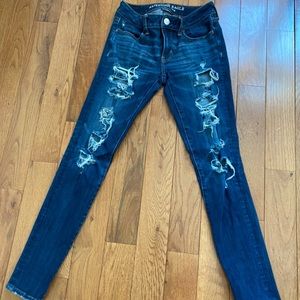 Dark wash ripped jeans